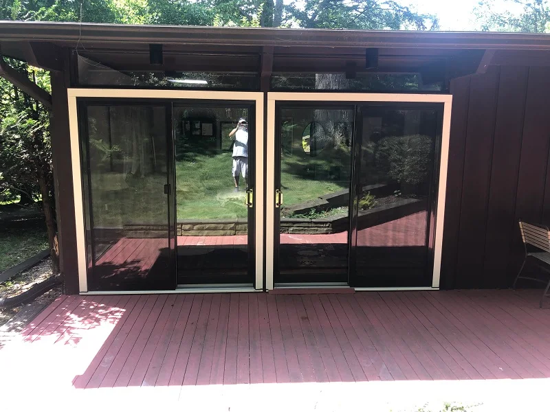 We installed PVC rot free trim around these Andersen patio doors
